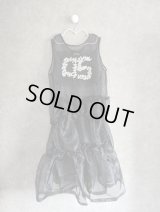 franky grow NUMBER EMBROIDERY TULLE DRESS　ブラック
