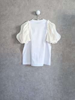 画像3: franky grow WAVE CUT SLEEVES TEE　ホワイト＊アイボリー