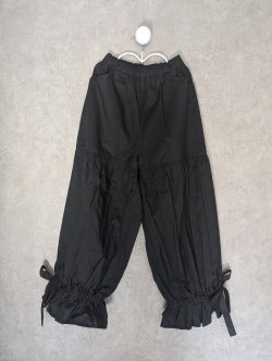 画像1: franky grow GURUGURU STITCH GATHERED PANTS　ブラック