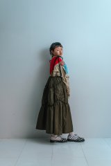 franky grow GURUGURU QUILTING JUMPER SKIRT オリーブ　キッズ・レディース