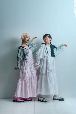 画像1: franky grow GURUGURU QUILTING JUMPER SKIRT ピンク　レディース