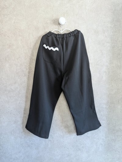 画像2: franky grow SIDE LINE JERJEY SLIT PANTS ブラック　キッズ・レディース